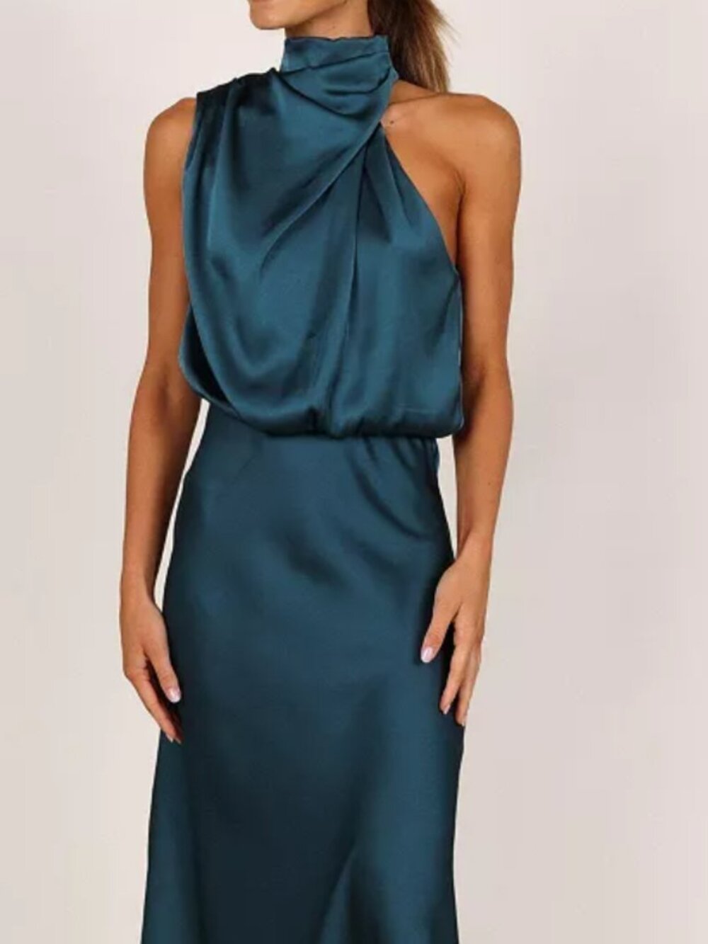 Teal Halter Neck Dress Sz XL Never Worn